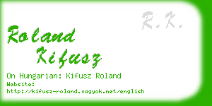 roland kifusz business card